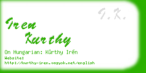 iren kurthy business card