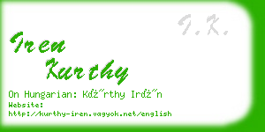 iren kurthy business card